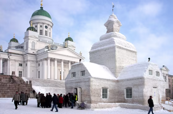 AE0198 Helsinki Cathedral and chapel of ice Helsinki Finland